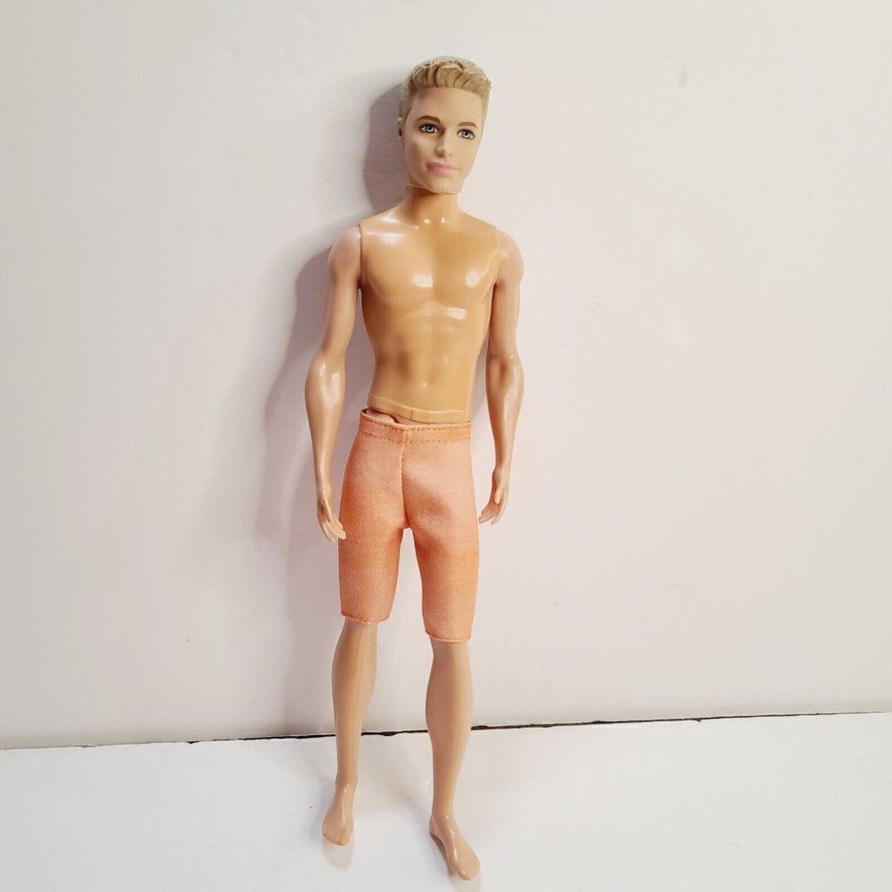 Barbie Fashionistas 2013 Blonde Ken Doll Painted Hair Orange Shorts